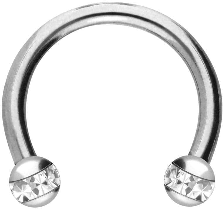Surgical steel circular barbell EPOXY RING BALLS PIERCINGLINE